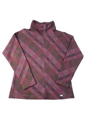 Vintage Geiger Women’s Size-38 (medium) Plaid Boiled Wool Mock Neck Sweater